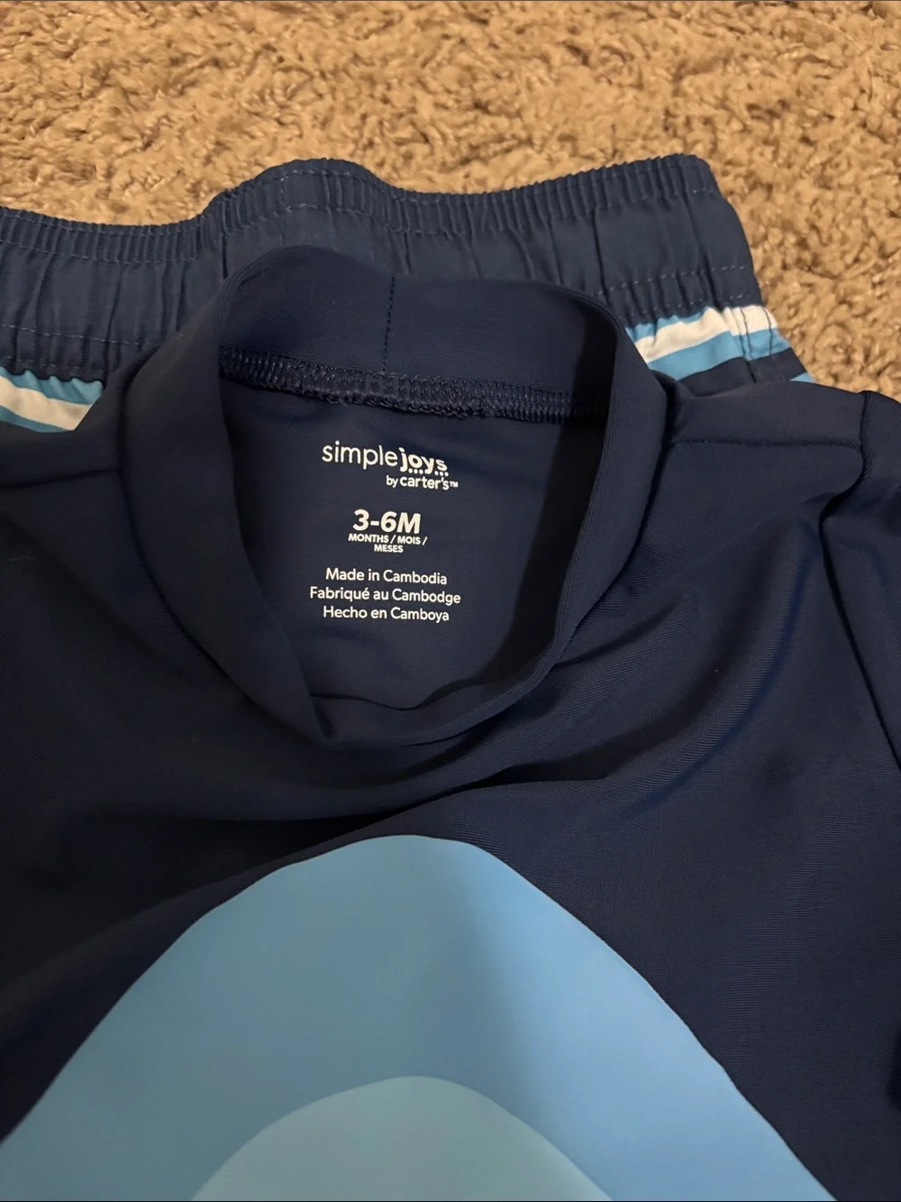 Boys Navy Shark Rash Guard Set - Navy & Multi Stripe